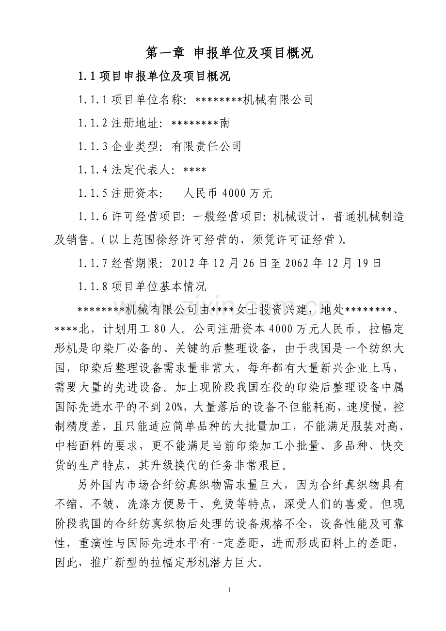 新型拉幅定形机生产项目可行性策划书.doc_第2页