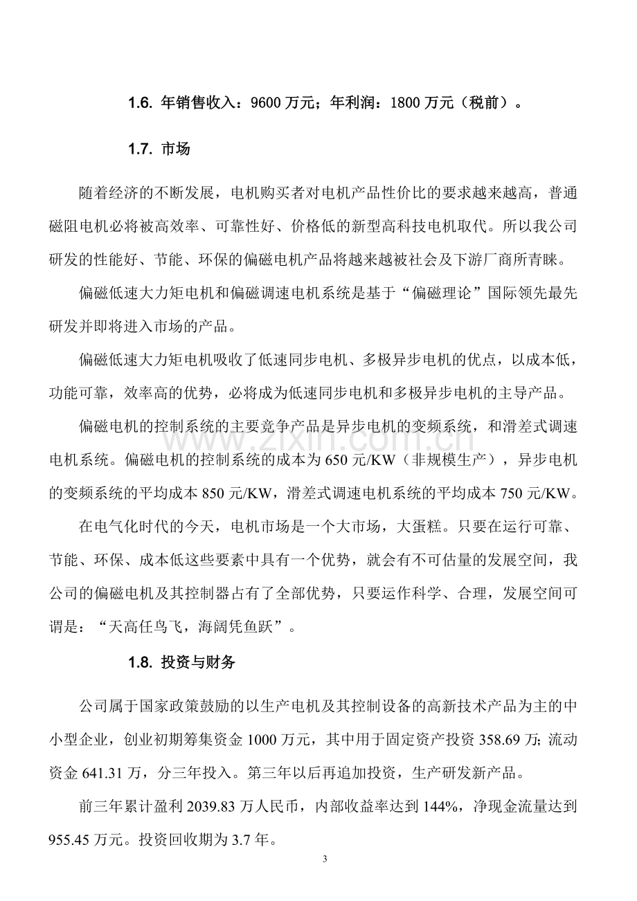 偏磁电机项目可行性研究报告.doc_第3页