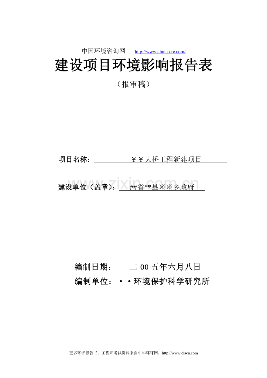 大桥工程新建项目环境情况评估报告表.doc_第1页