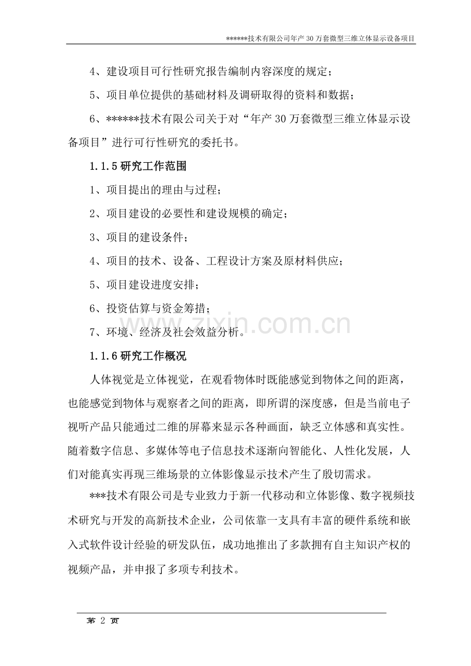 年产30万套微型三维立体显示设备可行性分析报告.doc_第2页