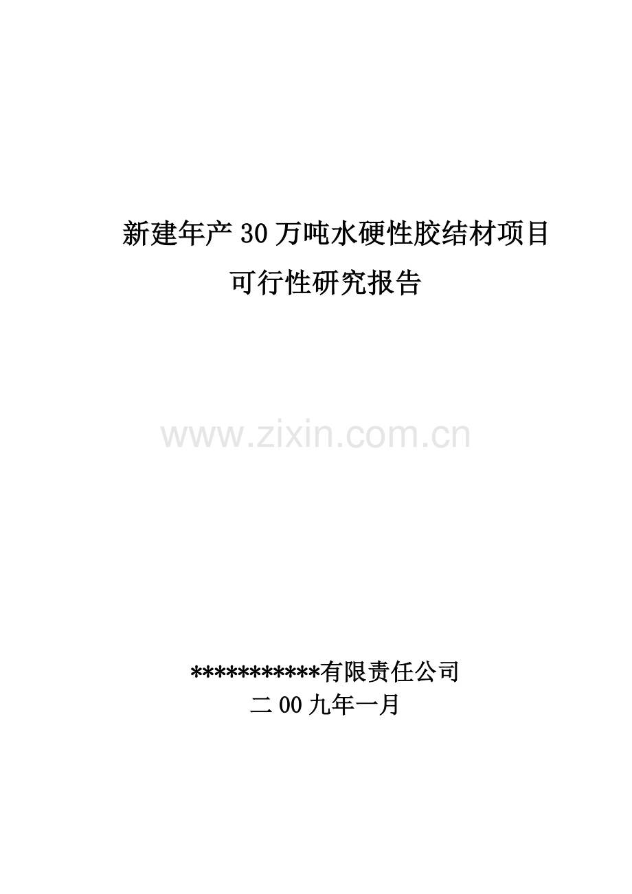 年产30万吨水硬性胶结材新建项目可行性策划书.doc_第1页