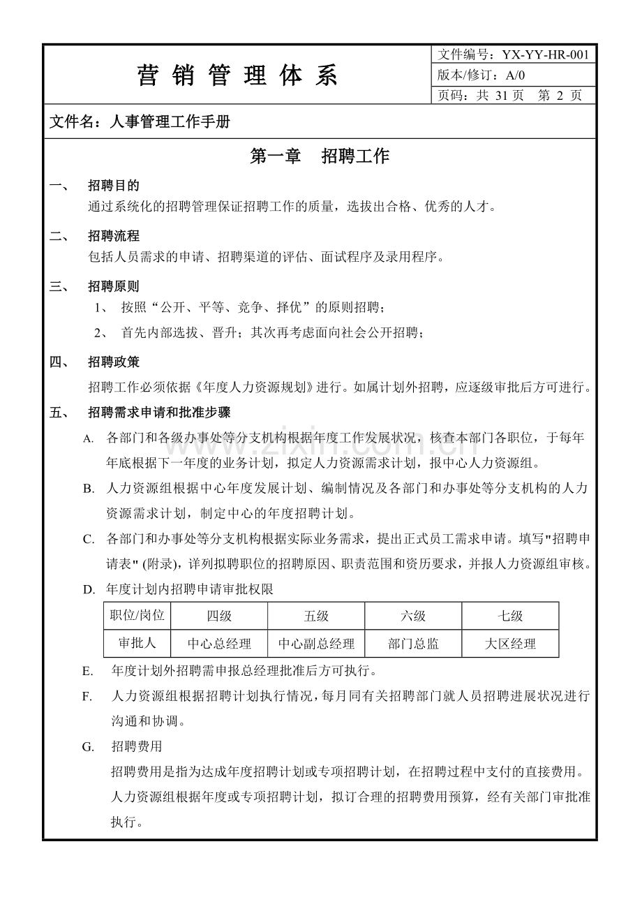 食品药品营销中心人事管理工作手册.doc_第3页