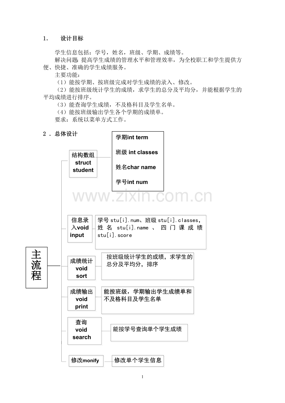 《c程序设计》课程设计学生成绩管理.doc_第2页