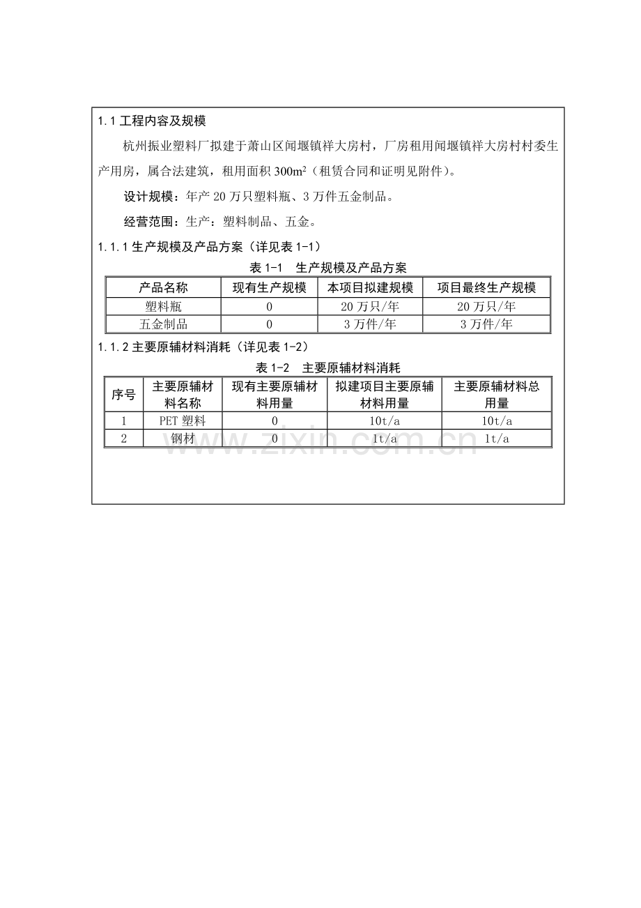 塑料厂年产20万只塑料瓶、3万件五金制品新建项目建设环境评估报告书.doc_第2页