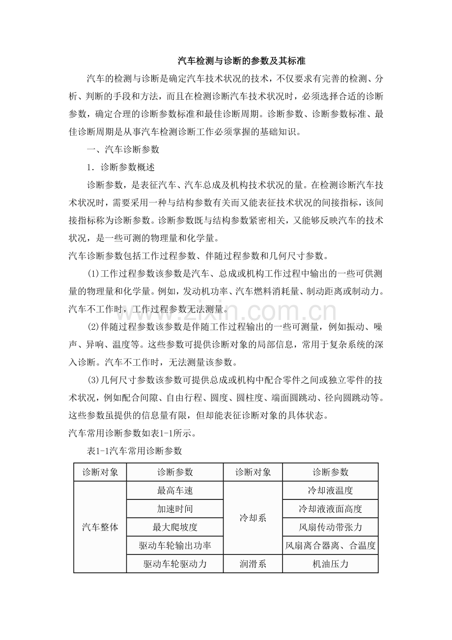 汽车检测与诊断的参数及其标准.doc_第1页