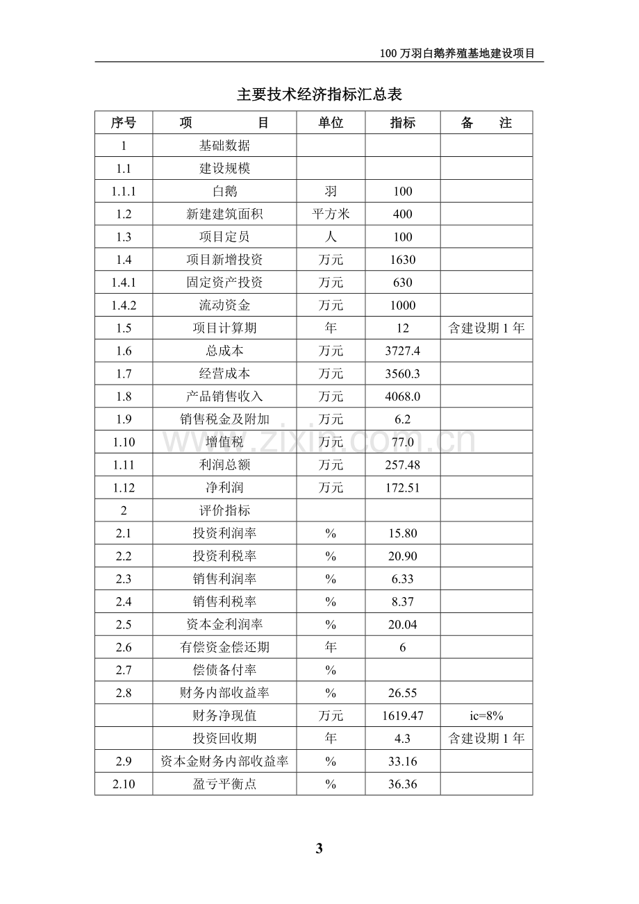 100万羽白鹅养殖基地建设项目可行性论证报告-(3).doc_第3页