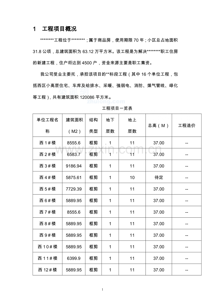 某职工集资房监理规划工程类资料.doc_第1页