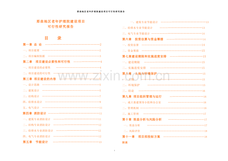 那曲地区老年护理院项目建设投资可行性分析论证报告报发改委版.doc_第1页