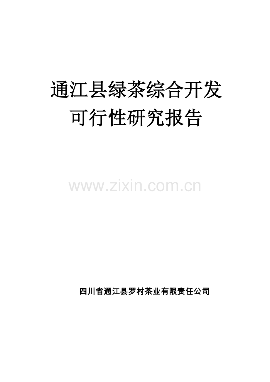 通江县绿茶综合开发可行性研究报告.doc_第1页