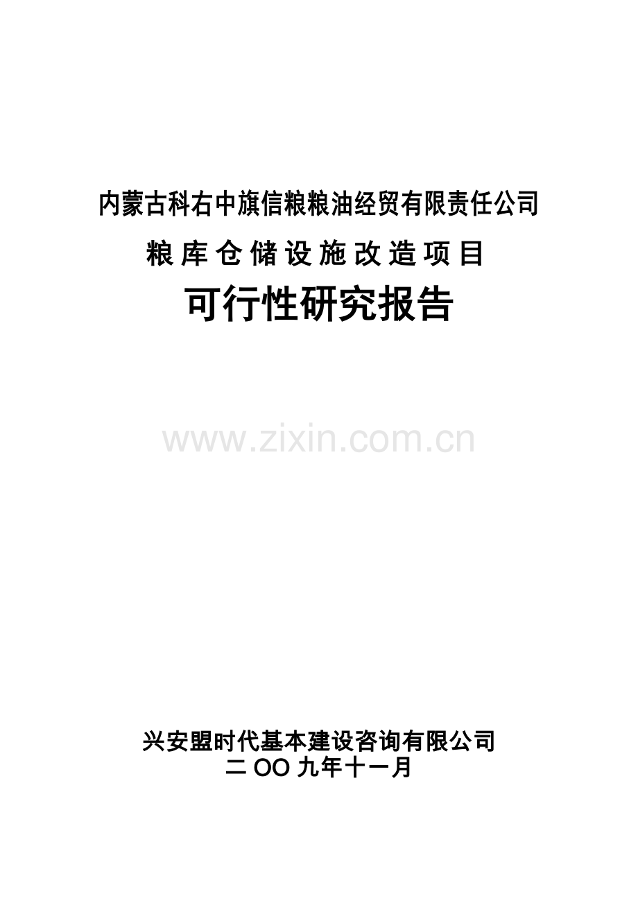 粮油经贸有限责任公司仓储设施改造项目可研报告.doc_第1页