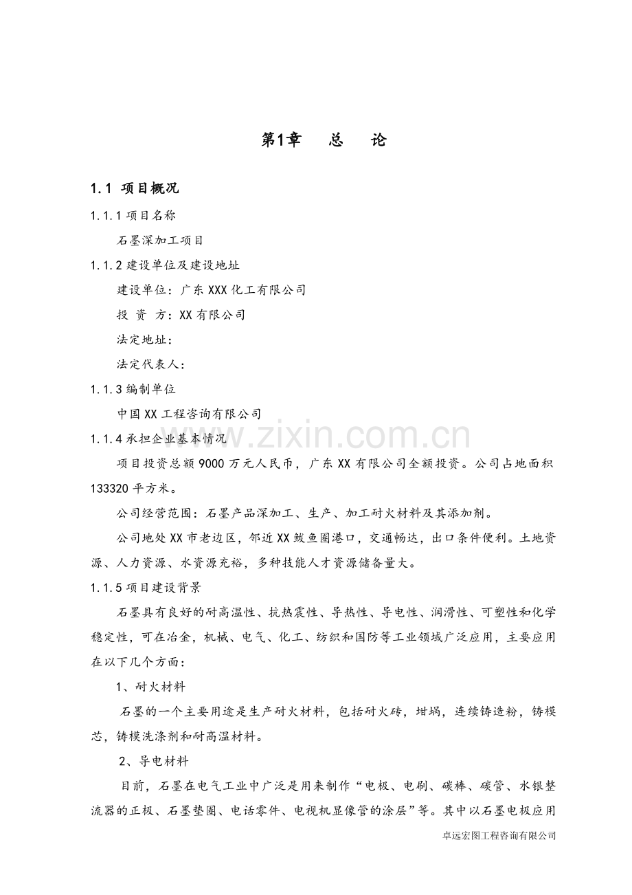 广东xx化工有限公司石墨深加工可行性论证报告.doc_第2页