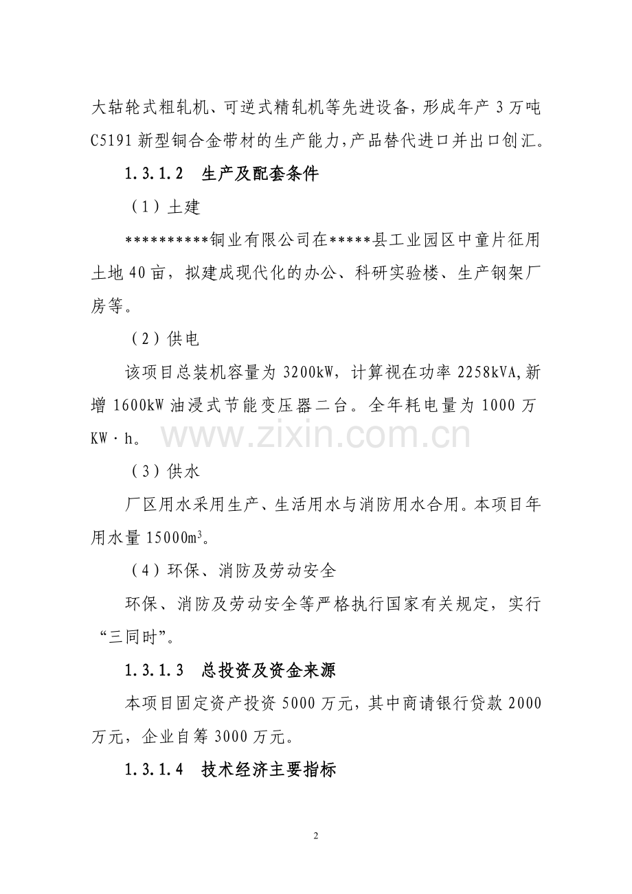 年产3万吨c5191新型铜合金带材项目可行性策划书.doc_第2页