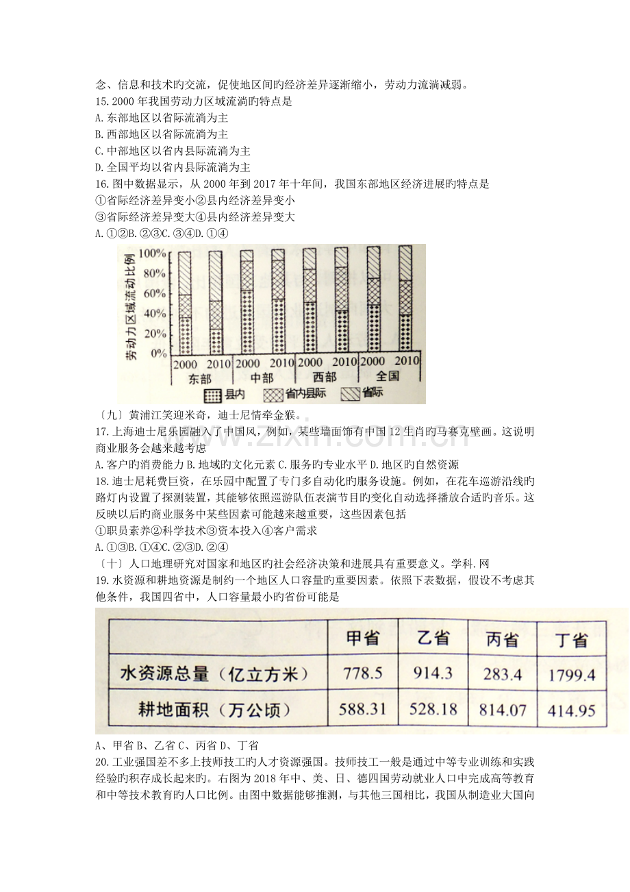 2019年全国高考地理试题及解析-上海卷.doc_第3页