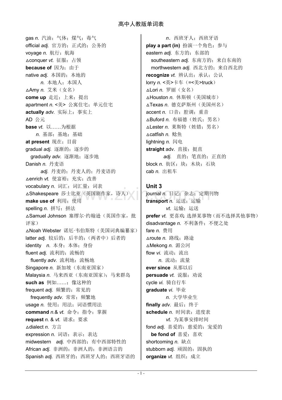 人教版高中英语全部单词表word版.doc_第3页