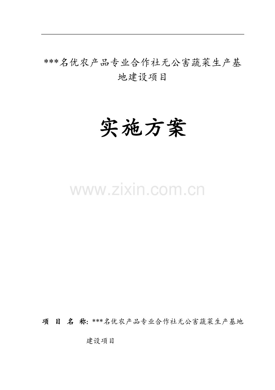 名优农产品专业合作社无公害蔬菜生产基地建设项目实施方案.doc_第1页