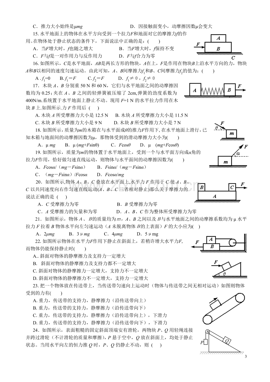 必修一受力分析专题训练.doc_第3页