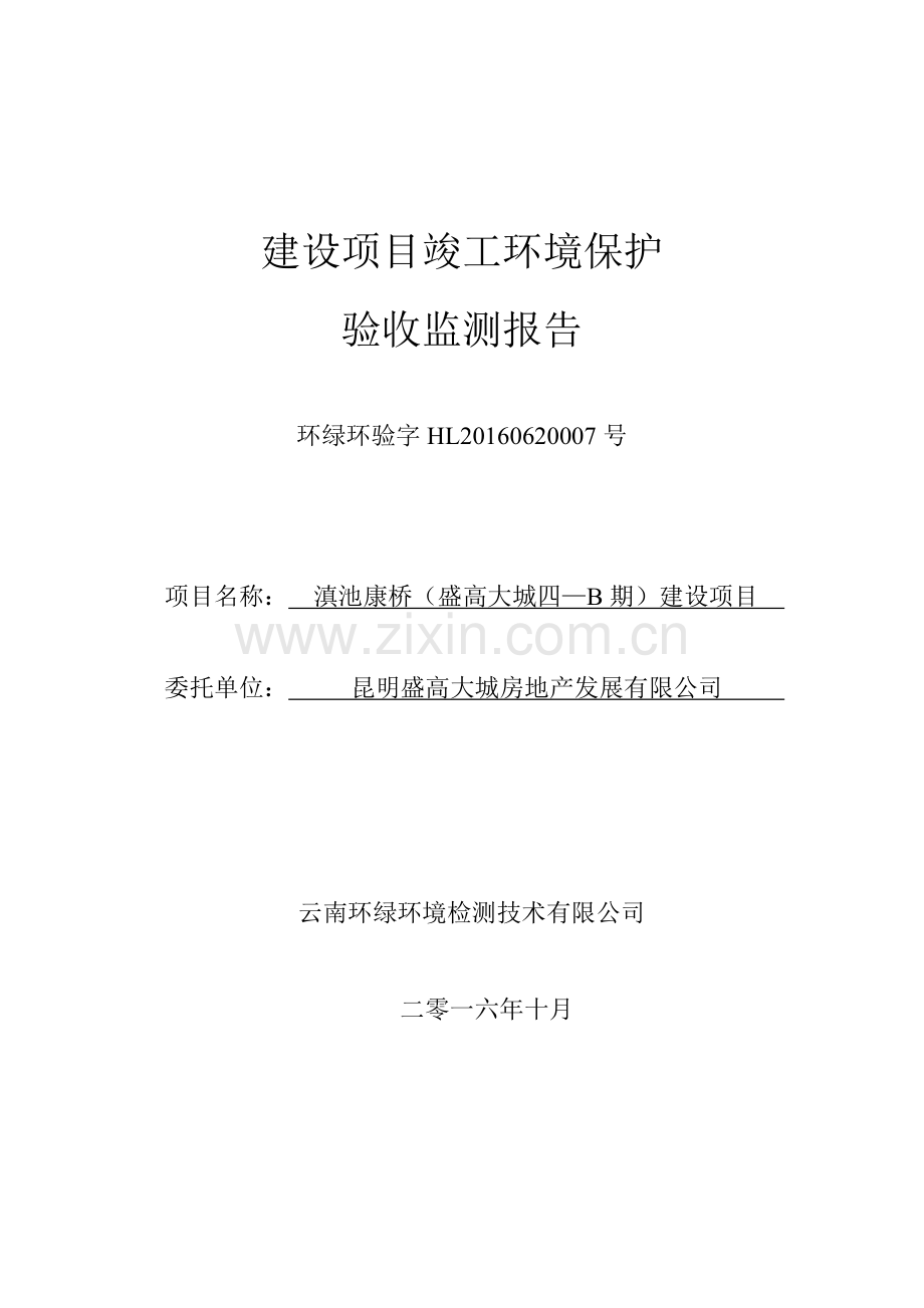 池滇康桥建设项目竣工环境保护验收监测报告.doc_第1页