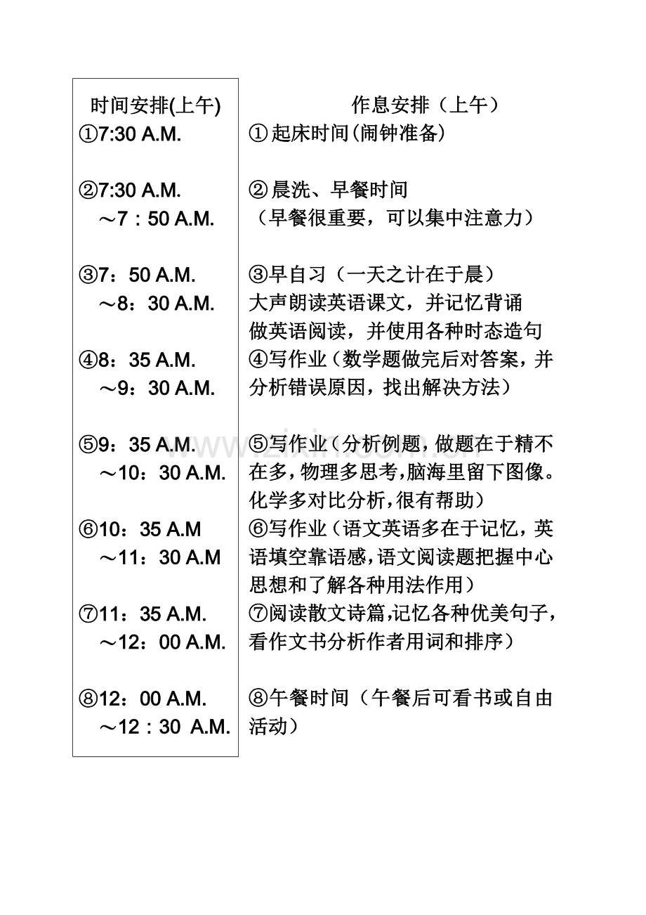 初三冲刺中考寒假复习计划作息表.doc_第3页