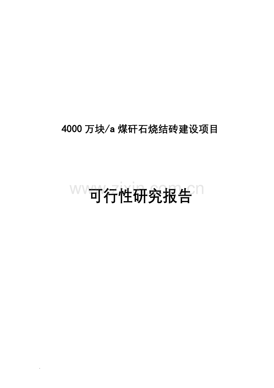 4000万块a煤矸石烧结砖项目申请立项可行性研究报告.doc_第1页