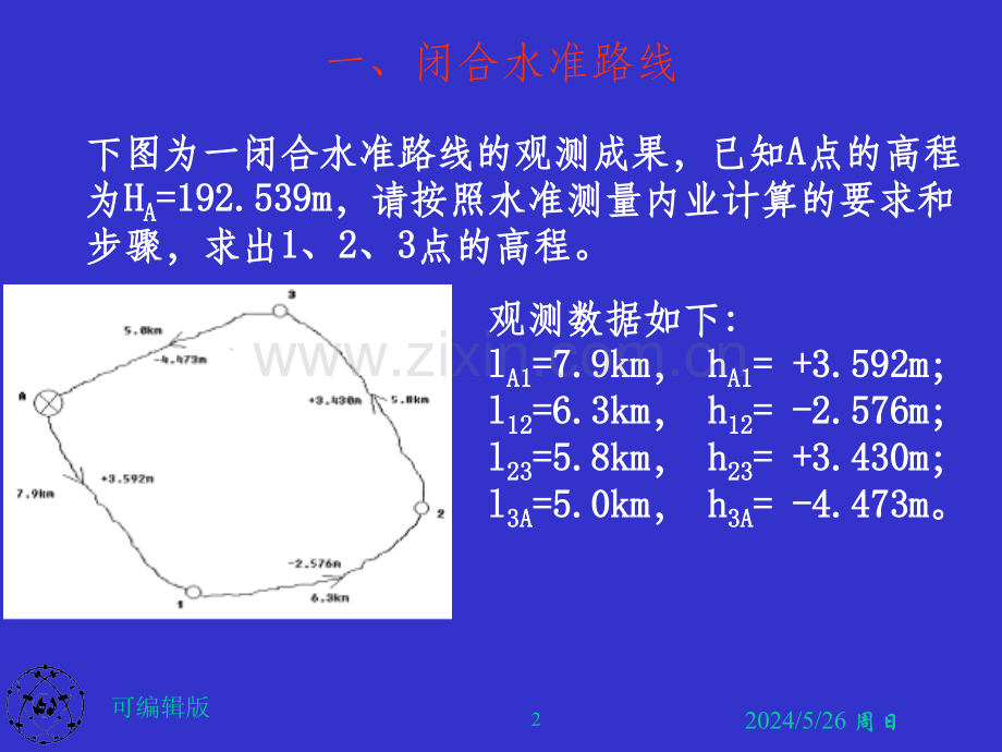 水准测量内业计算(专业.ppt_第2页