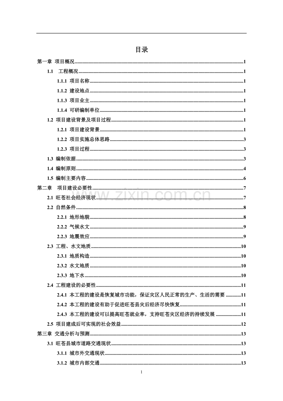 xx市xx县城市道路建设可行性论证报告.doc_第1页