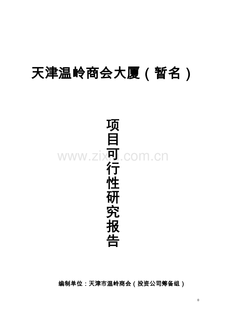 天津温岭商会大厦项目可行性论证报告.doc_第1页