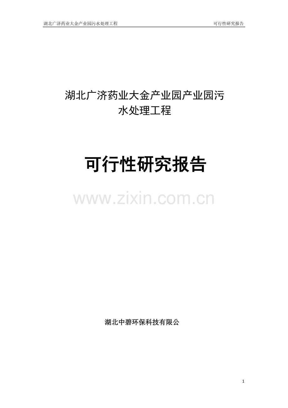 广济污水处理工程投资可行性研究分析报告.doc_第1页