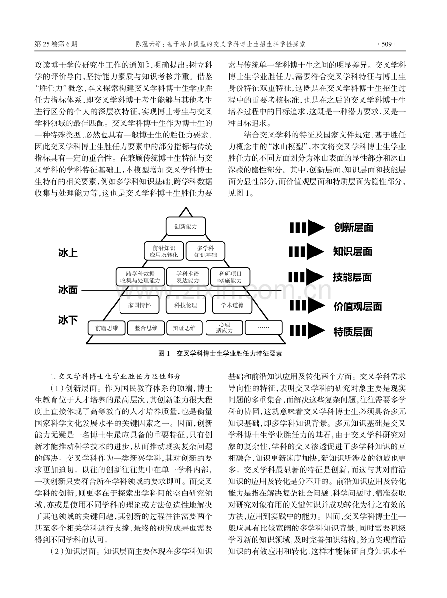 基于冰山模型的交叉学科博士生招生科学性探索.pdf_第3页