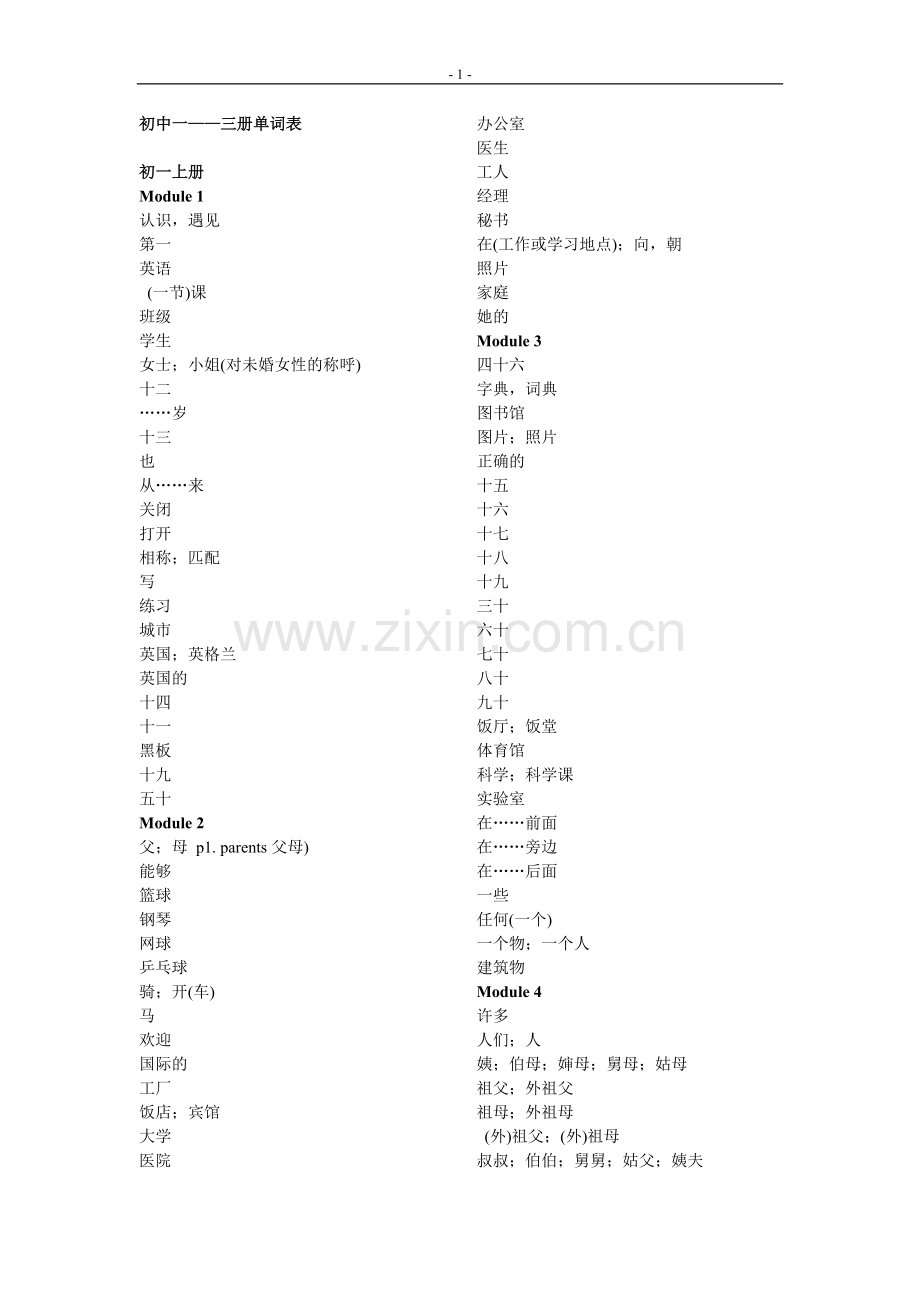 初中英语单词默写表要点.doc_第1页