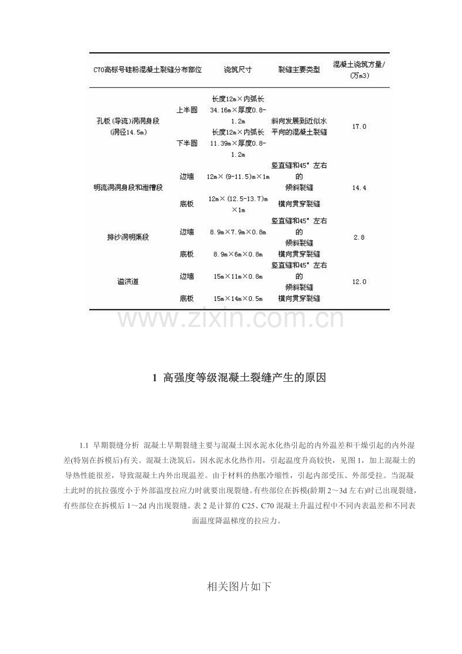 泄洪工程高标号混凝土裂缝产生的原因及防治建设可行性论证报告.doc_第2页