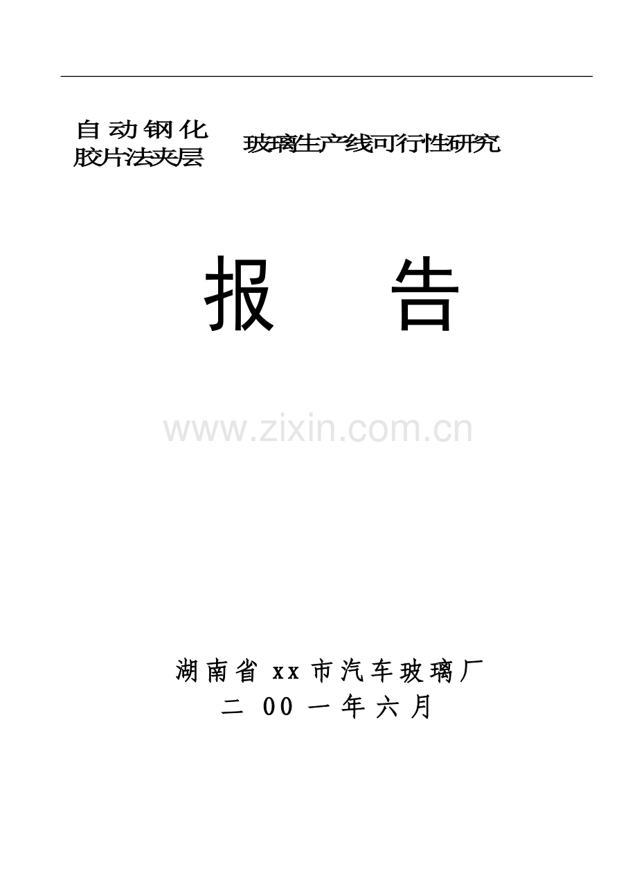 汽车玻璃厂建设可行性策划书.doc_第1页