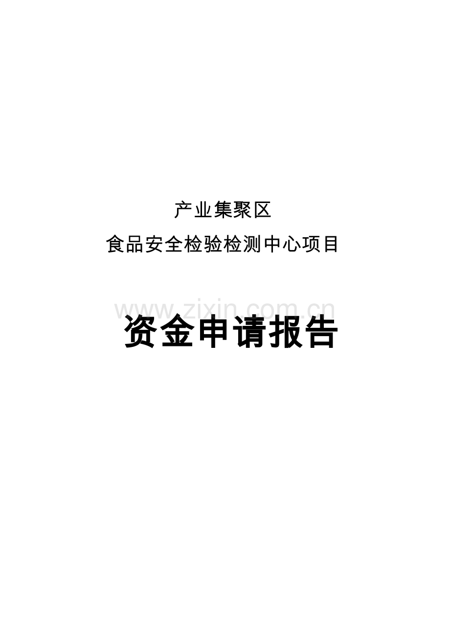 产业集聚区食品安全检验检测中心项目可行性策划书.doc_第1页