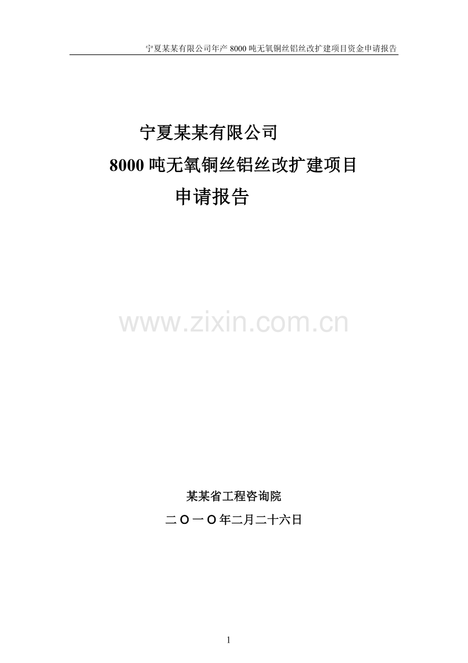 有限公司8000吨无氧铜丝铝丝改扩建项目资金可行性论证报告.doc_第1页