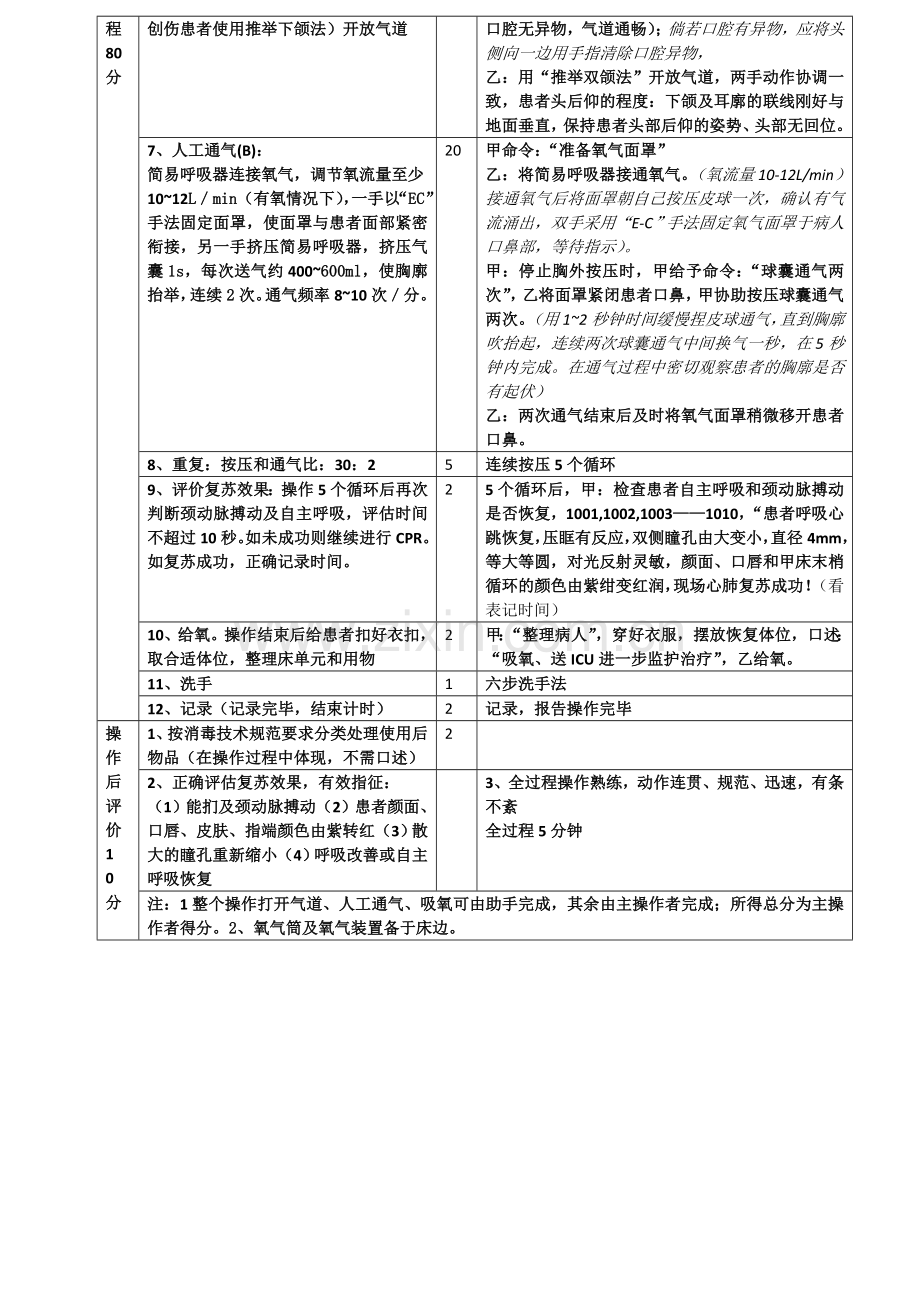 心肺复苏技术评分标准及操作流程.doc_第2页