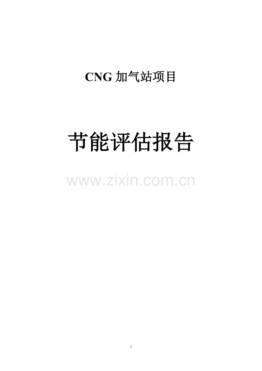 CNG加气站项目节能评估报告.doc_第1页