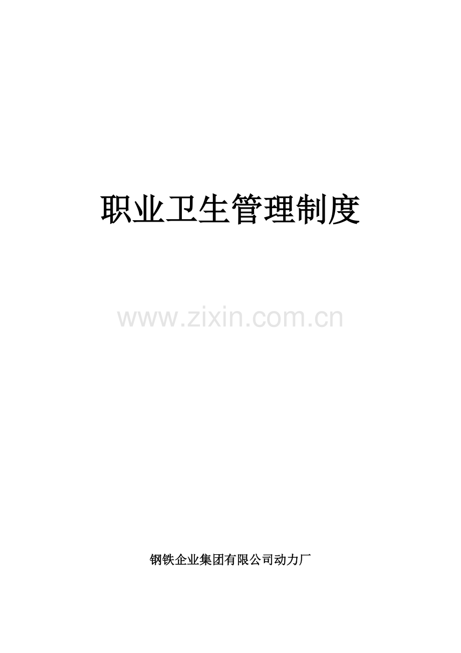 钢铁企业集团有限公司动力厂职业卫生管理制度.doc_第1页