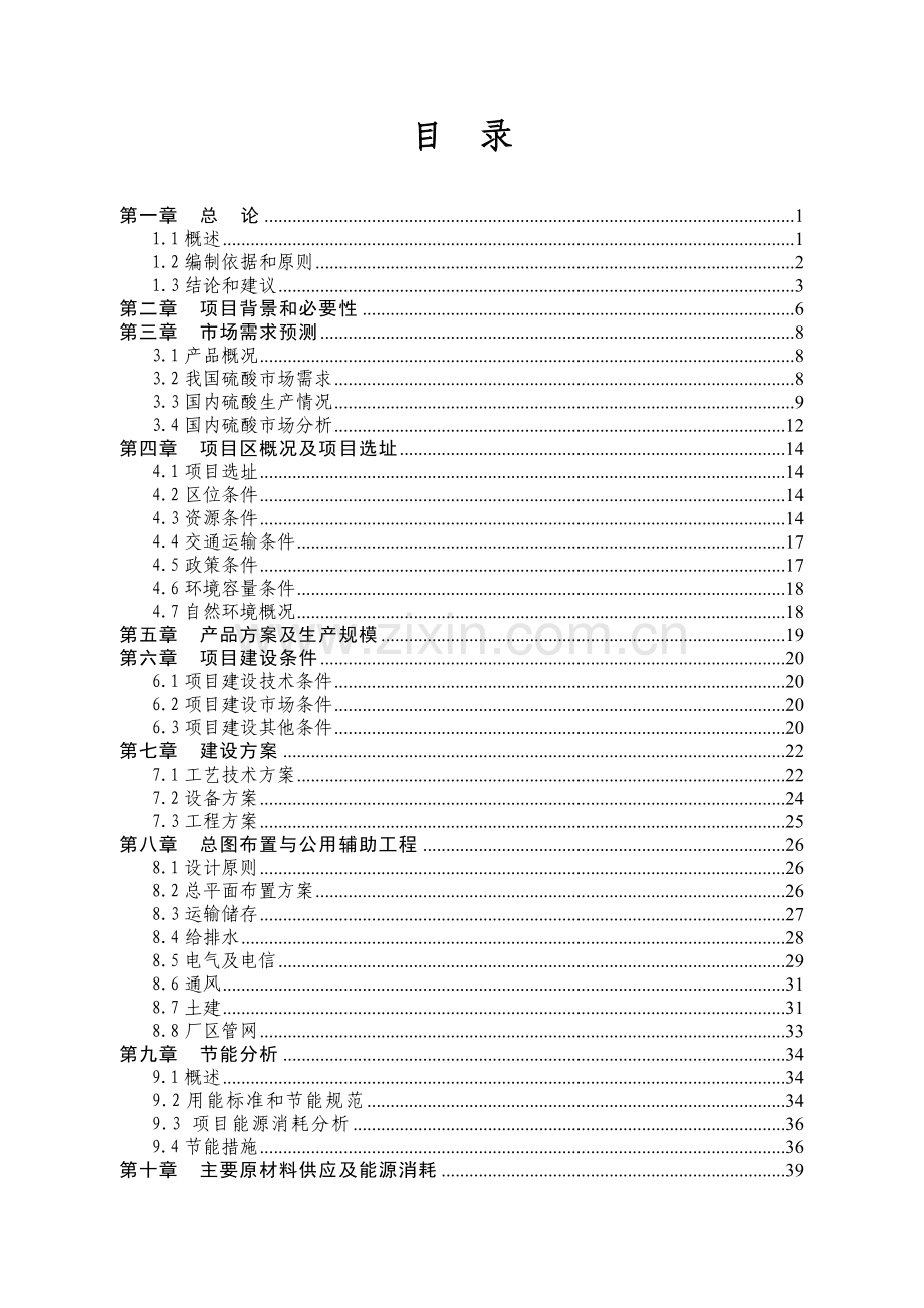 20万吨硫铁矿制硫酸项目建设投资可行性分析报告.doc_第1页