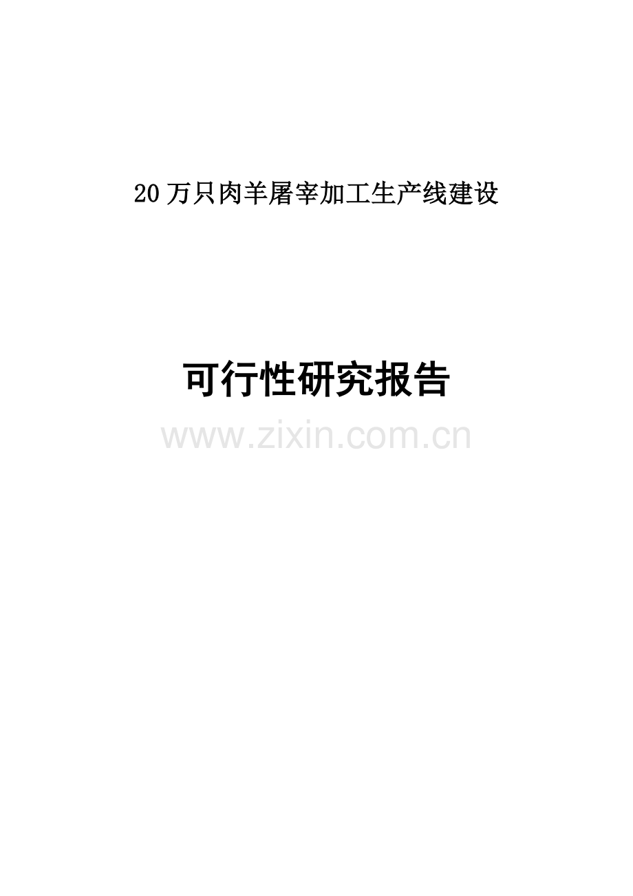 20万只肉羊屠宰分割生产线及深加工项目可行性研究报告.doc_第1页