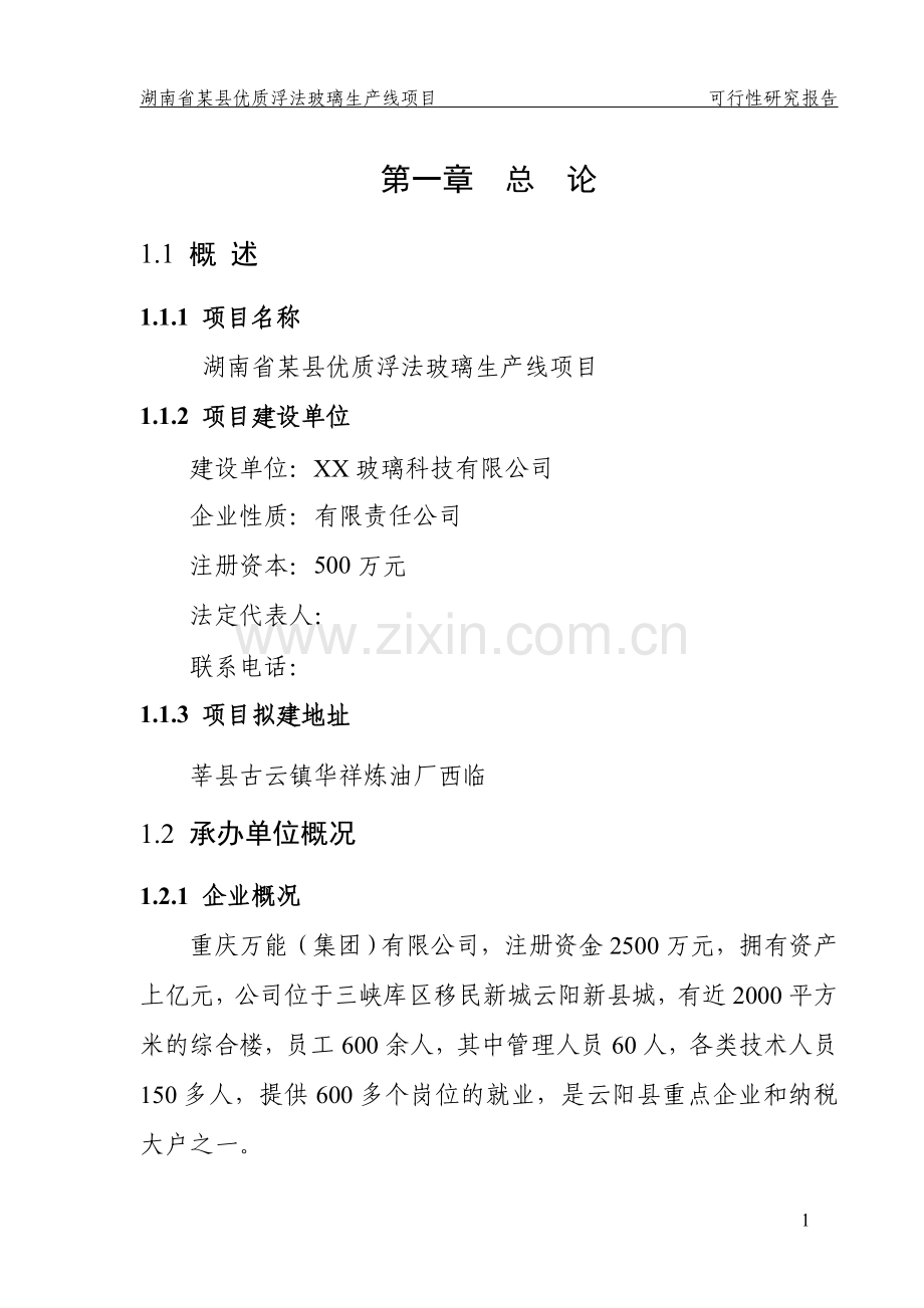 湖南省某某公司年产5000吨优质浮法玻璃项目可行性研究报告.doc_第3页