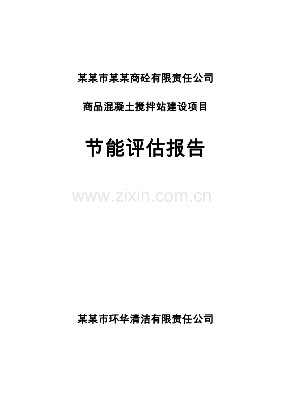 商品混凝土搅拌站建设项目节能评估报告.doc_第1页