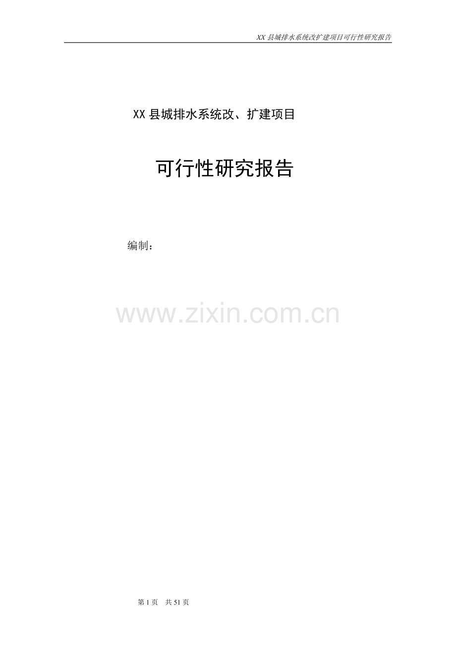 城排水系统改、扩建项目可行性研究报告.doc_第1页