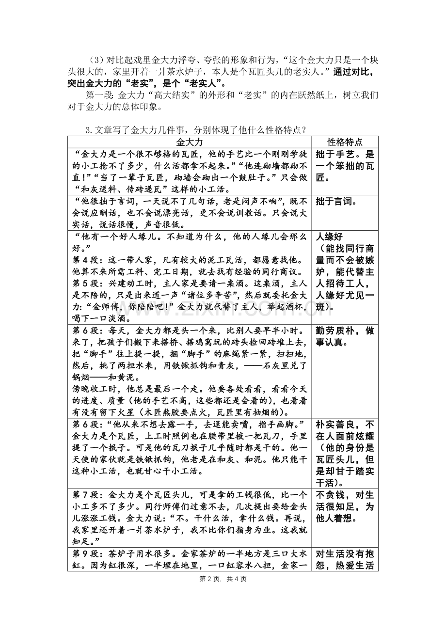 高教版语文基础模块上册《金大力》教案.doc_第2页