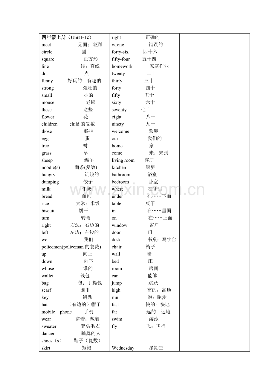 湘少小学英语单词表全.doc_第3页