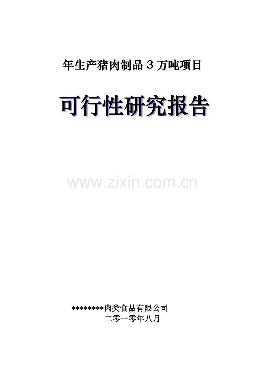 年产4万吨肉制品项目可研报告.doc_第1页