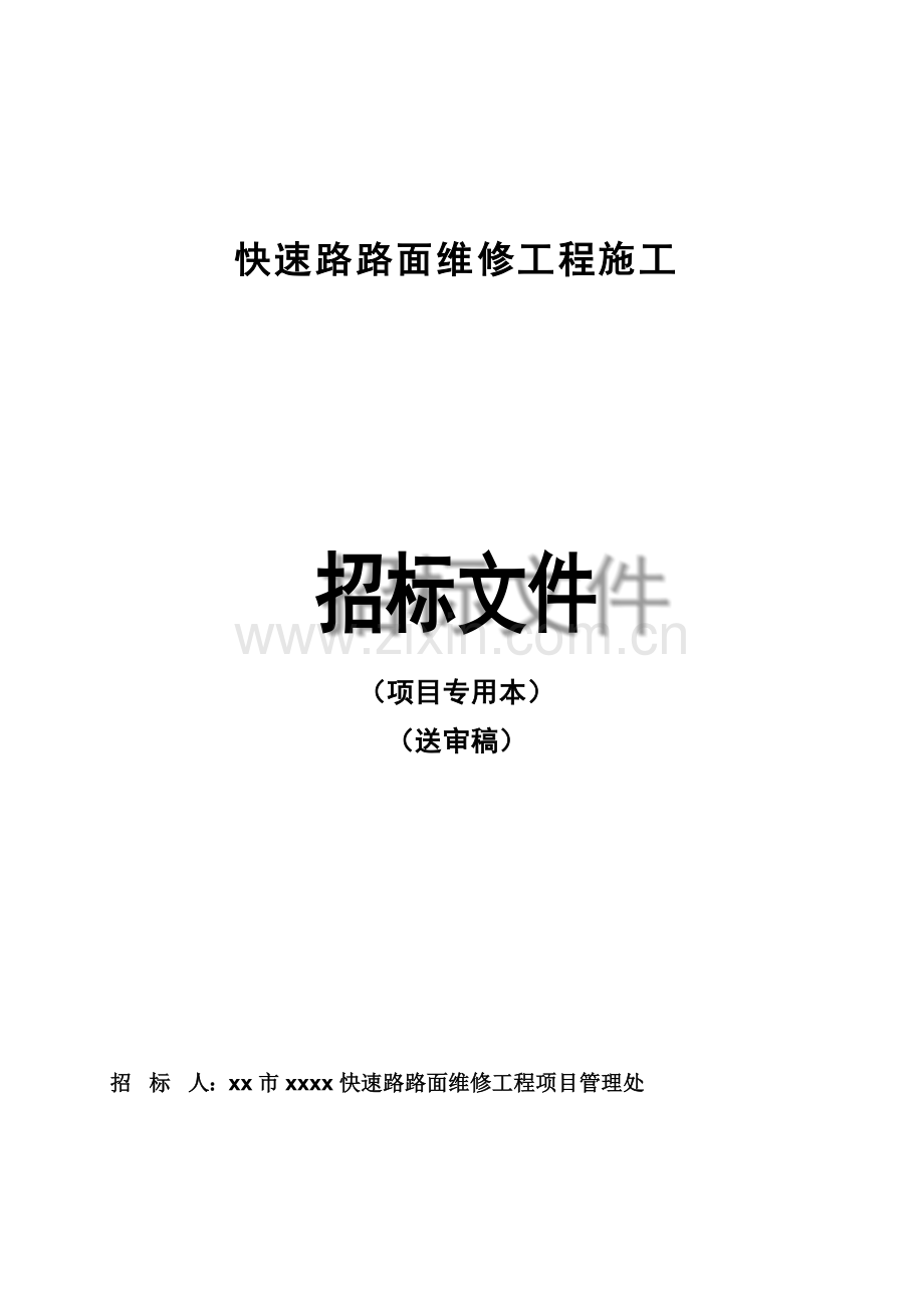 快速路路面维修工程项目施工招标文件.doc_第1页