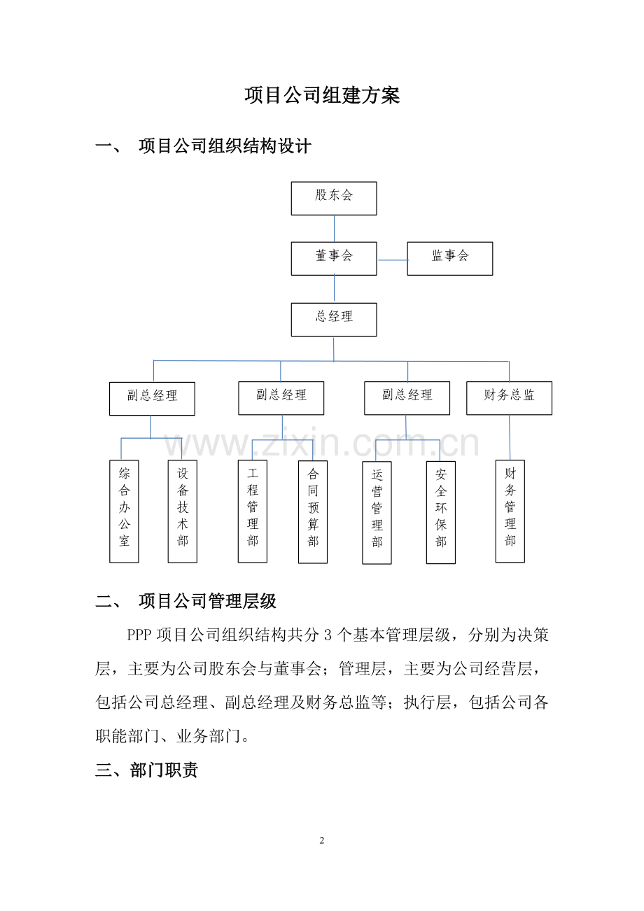 XX项目公司组建方案及各岗位职责.doc_第2页