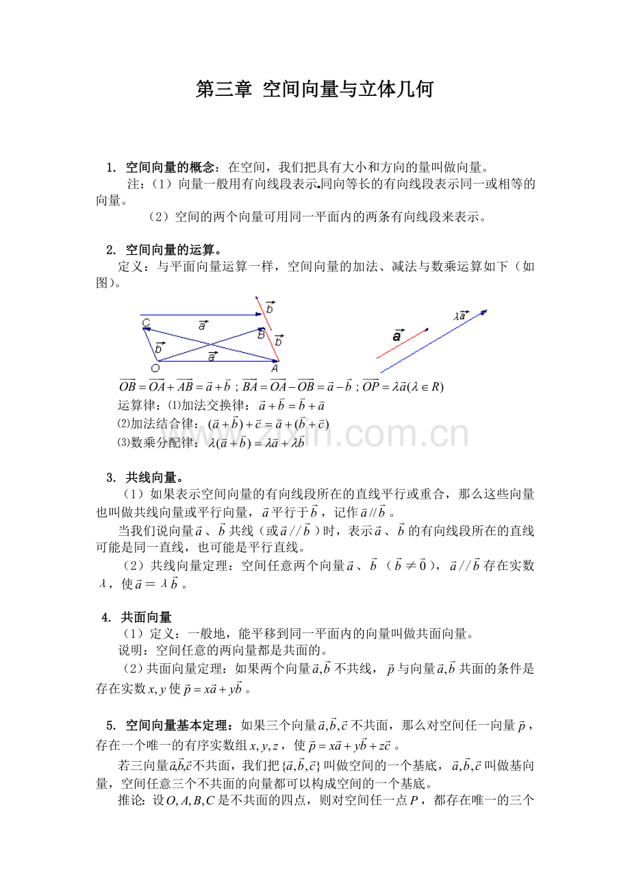 选修21空间向量知识点归纳总结.doc_第1页