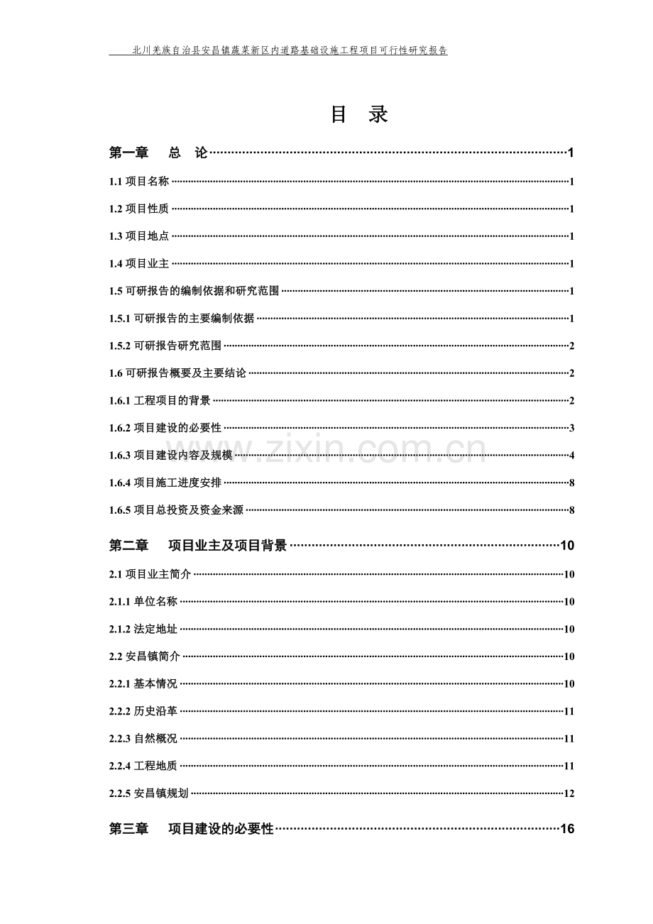 蔬菜新区市政基础设施灾后恢复重建工程建设可行性研究报告.doc_第2页