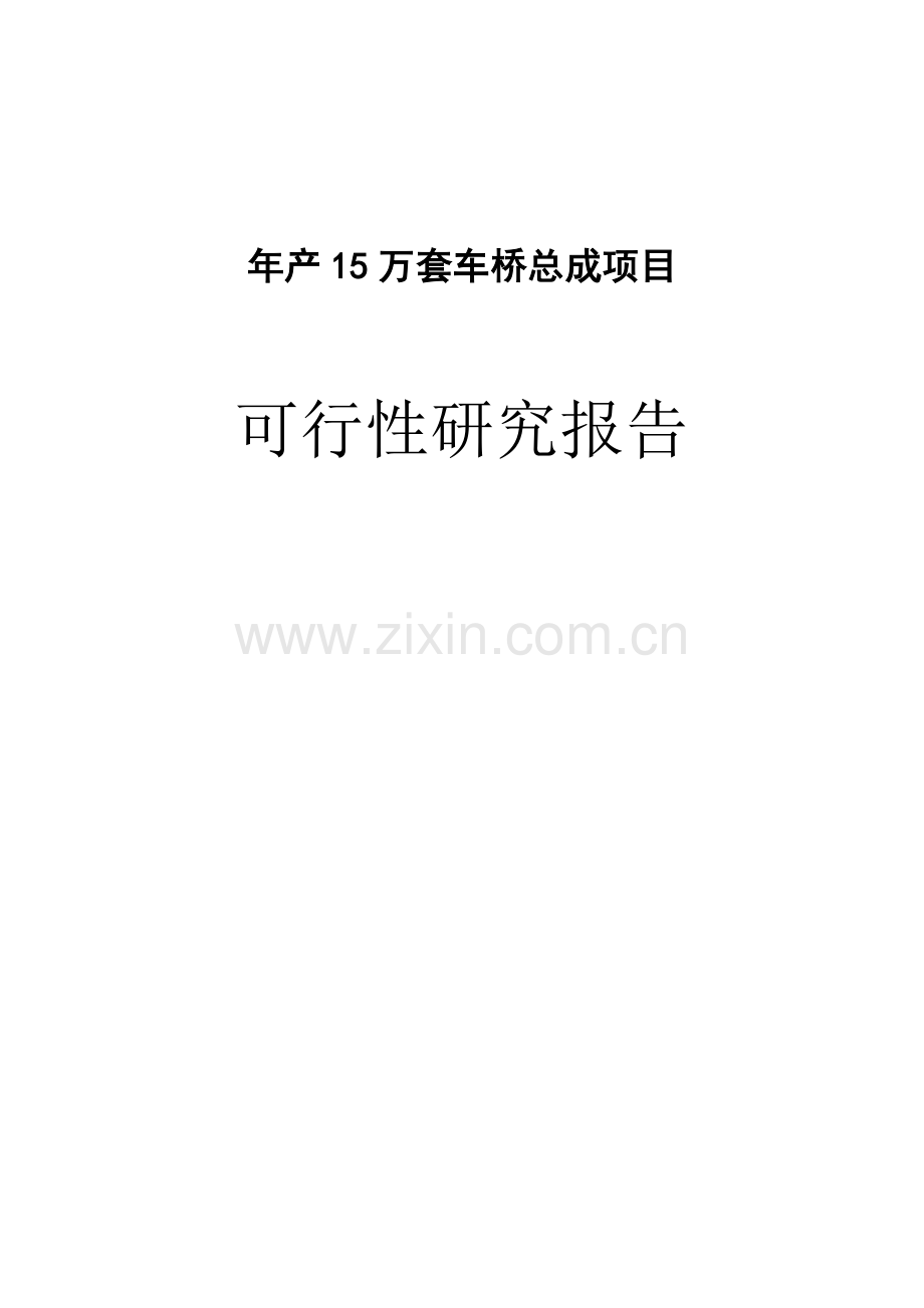 年产15万套车桥总成项目可行性论证报告.doc_第1页