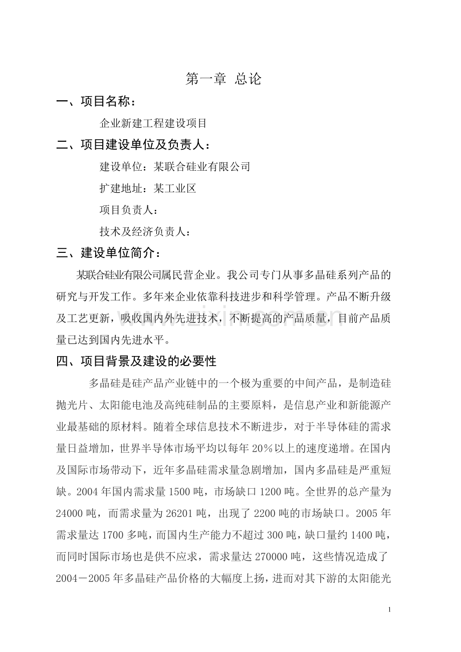 多晶硅产品生产可行性论证报告.doc_第2页